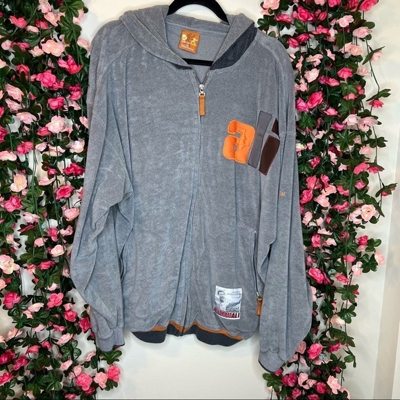 🌹VTG Platinum Fubu Muhammad Ali Gray Fleece Zip Up Hoodie Mens XL Y2K - Picture 1 of 8